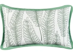 Hot Beliani Set di 2 cuscini da esterno MEADOW Trama di piante Verde Bianco Verde