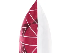 Clearance Beliani Set di 2 cuscini da esterno MEZZANO Trama geometrica Rosa Bianco Rosa