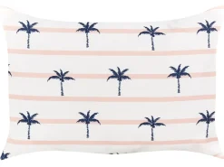 Outlet Beliani Set di 2 cuscini da esterno MOLTEDO A strisce 40 x 60 cm Bianco Bianco Blu Rosa