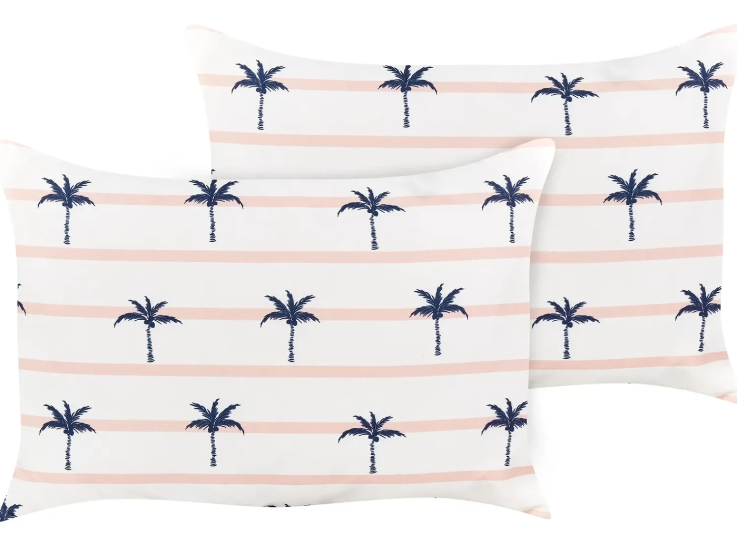 Outlet Beliani Set di 2 cuscini da esterno MOLTEDO A strisce 40 x 60 cm Bianco Bianco Blu Rosa