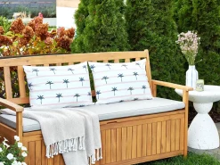 Outlet Beliani Set di 2 cuscini da esterno MOLTEDO A strisce 40 x 60 cm Bianco Bianco Blu Rosa