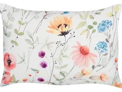 Beliani Set di 2 cuscini da esterno MONESI Trama floreale Multicolore Bianco Multicolore