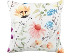 Discount Beliani Set di 2 cuscini da esterno MONESI Trama floreale Multicolore Bianco Multicolore