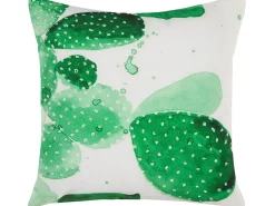 Hot Beliani Set di 2 cuscini da esterno OSTINA Trama di piante 45 x 45 cm Verde Bianco Verde