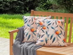 Sale Beliani Set di 2 cuscini da esterno PIALPETTA Trama di piante Arancione Arancione Multicolore