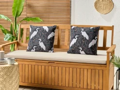 Hot Beliani Set di 2 cuscini da esterno PIANAZZO Trama animale Nero Bianco Grigio Nero