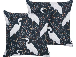 Hot Beliani Set di 2 cuscini da esterno PIANAZZO Trama animale Nero Bianco Grigio Nero