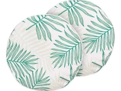 Online Beliani Set di 2 cuscini da esterno POGGIO Trama di piante Verde Beige Verde