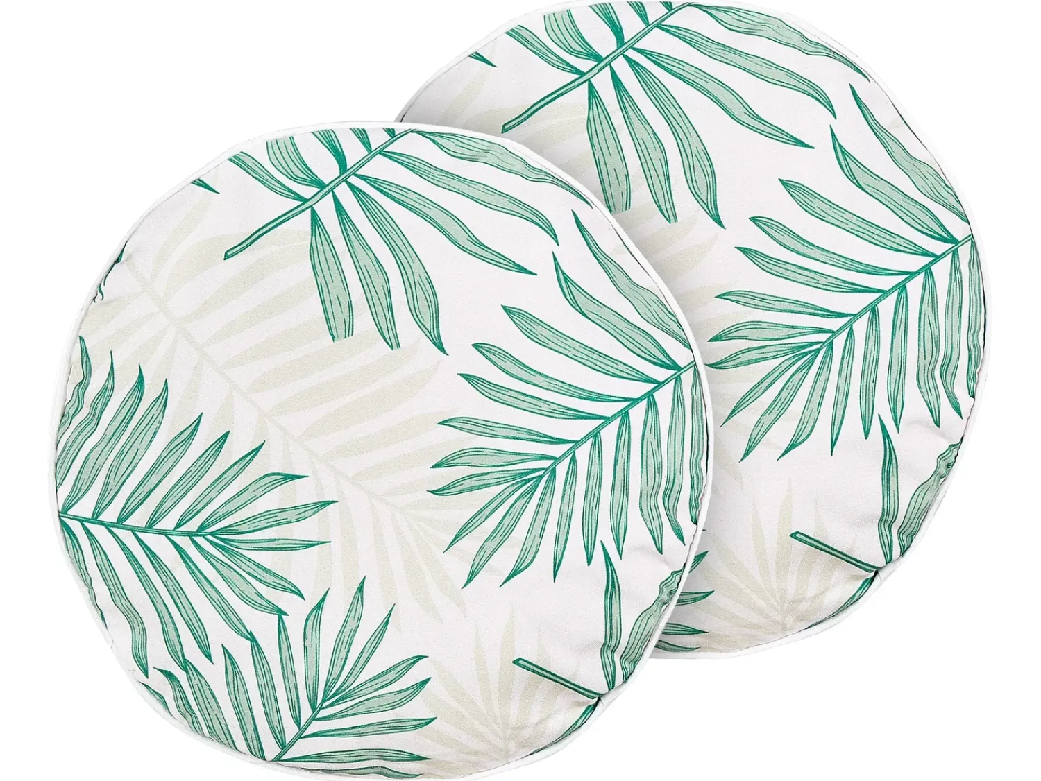 Online Beliani Set di 2 cuscini da esterno POGGIO Trama di piante Verde Beige Verde