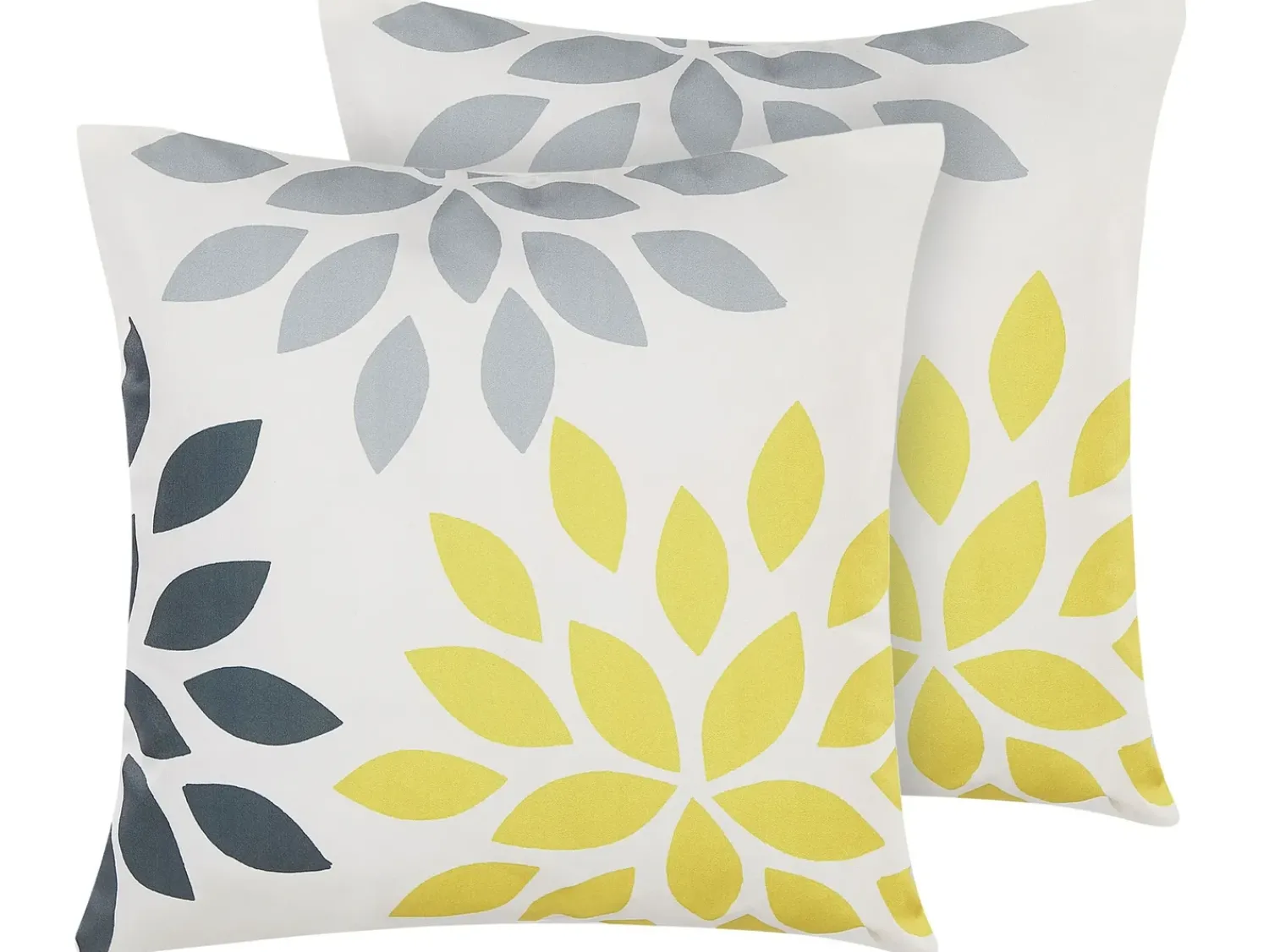 Clearance Beliani Set di 2 cuscini da esterno RIALE Trama floreale 45 x 45 cm Multicolore Bianco Blu Giallo Grigio Multicolore
