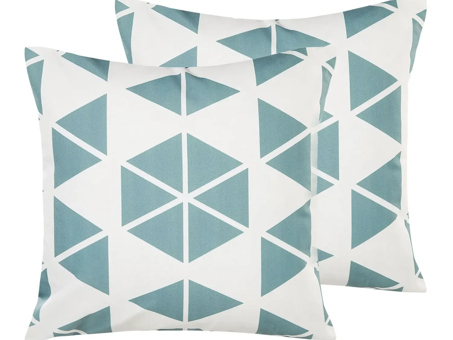 Discount Beliani Set di 2 cuscini da esterno RIGOSA Trama geometrica 45 x 45 cm Azzurro Bianco Blu