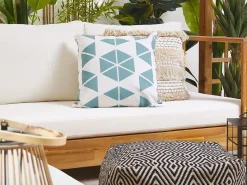 Discount Beliani Set di 2 cuscini da esterno RIGOSA Trama geometrica 45 x 45 cm Azzurro Bianco Blu