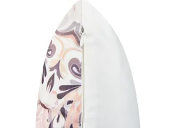 Hot Beliani Set di 3 cuscini da esterno SAMMIT Trama orientale 45 x 45 cm Multicolore Beige Rosa Multicolore Viola