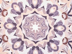 Hot Beliani Set di 3 cuscini da esterno SAMMIT Trama orientale 45 x 45 cm Multicolore Beige Rosa Multicolore Viola