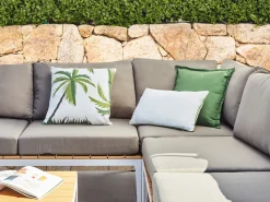Clearance Beliani SEASIDE Trama di piante Verde Bianco Verde