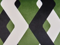 Hot Beliani Set di 2 cuscini da esterno SWAY Trama geometrica Multicolore Bianco Multicolore Nero Verde