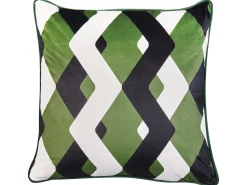 Hot Beliani Set di 2 cuscini da esterno SWAY Trama geometrica Multicolore Bianco Multicolore Nero Verde
