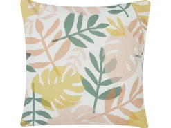 Discount Beliani Set di 2 cuscini da esterno TEGEA Trama di piante 45 x 45 cm Multicolore Bianco Giallo Rosa Verde