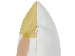 Discount Beliani Set di 2 cuscini da esterno TEGEA Trama di piante 45 x 45 cm Multicolore Bianco Giallo Rosa Verde