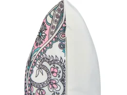 Beliani Set di 3 cuscini da esterno TIDE Tinta unita Trama orientale 45 x 45 cm Multicolore Bianco Rosa Multicolore Viola