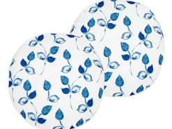 Discount Beliani Set di 2 cuscini da esterno TORBORA Trama di piante Bianco Blu