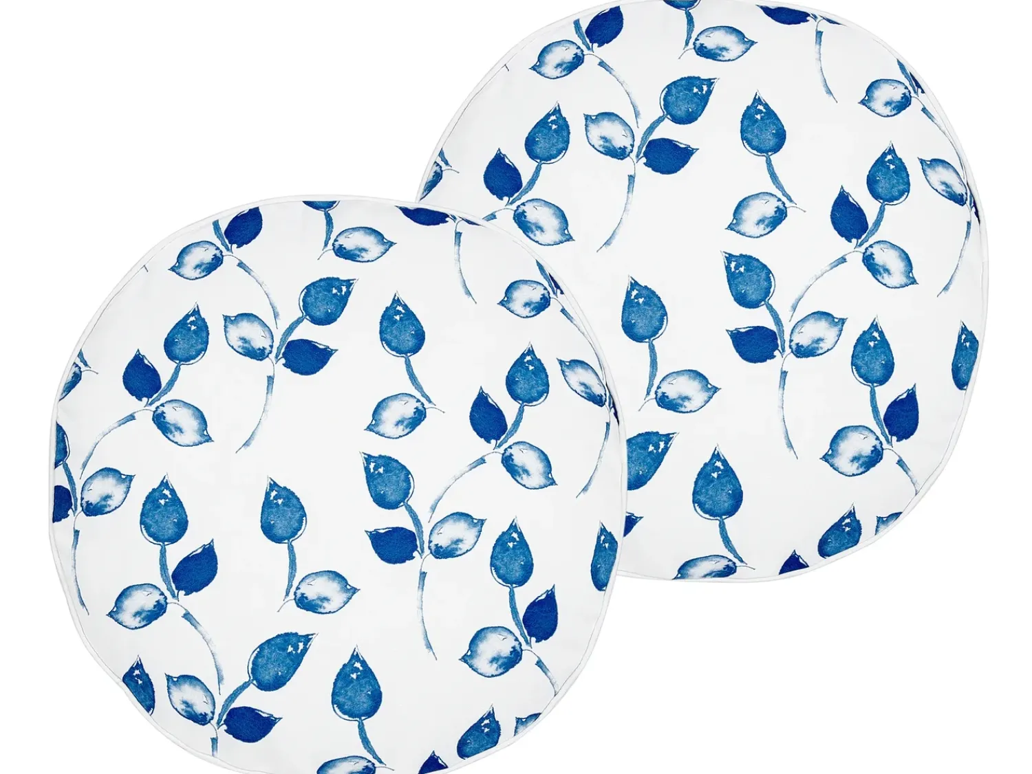 Discount Beliani Set di 2 cuscini da esterno TORBORA Trama di piante Bianco Blu