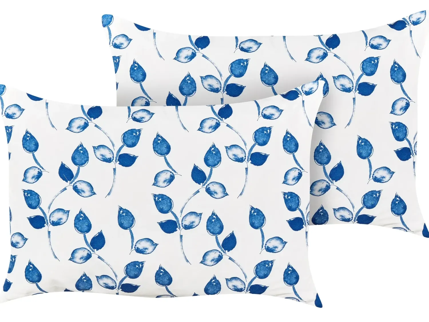 Best Beliani Set di 2 cuscini da esterno TORBORA Trama di piante Bianco Blu