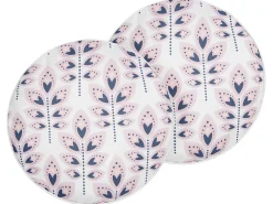 New Beliani Set di 2 cuscini da esterno TORRETTA Trama di piante Bianco sporco Bianco Nero Rosa