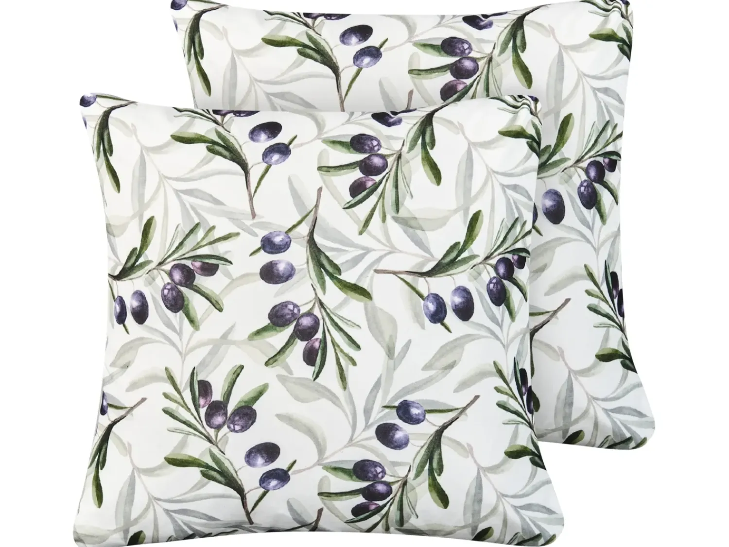 Sale Beliani Set di 2 cuscini da esterno TRANQUI Trama di piante 45 x 45 cm Multicolore Bianco Grigio Multicolore Verde