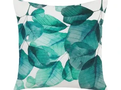 Sale Beliani Set di 2 cuscini da esterno TREBBO Trama di piante 45 x 45 cm Foglia di tè Bianco Blu Verde