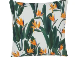 Best Beliani Set di 2 cuscini da esterno TSOTYLI Trama floreale 45 x 45 cm Verde Arancione Bianco Verde