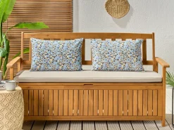 Outlet Beliani Set di 2 cuscini da esterno VALLORIA Trama floreale Blu Blu Giallo Verde