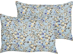 Outlet Beliani Set di 2 cuscini da esterno VALLORIA Trama floreale Blu Blu Giallo Verde