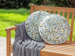 Outlet Beliani Set di 2 cuscini da esterno VALLORIA Trama floreale Azzurro Blu Giallo Verde