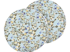 Outlet Beliani Set di 2 cuscini da esterno VALLORIA Trama floreale Azzurro Blu Giallo Verde