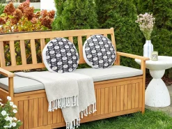 Best Beliani Set di 2 cuscini da esterno VALSORDA Trama geometrica 40 x 40 cm Grigio Bianco Grigio