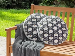 Best Beliani Set di 2 cuscini da esterno VALSORDA Trama geometrica 40 x 40 cm Grigio Bianco Grigio