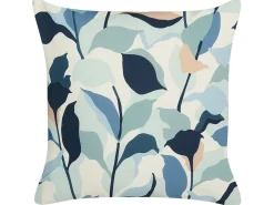 Online Beliani Set di 2 cuscini da esterno VEGLINO Trama di piante 45 x 45 cm Blu Bianco Blu