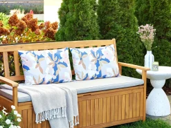Best Beliani Set di 2 cuscini da esterno VEREZZI Trama floreale Multicolore Bianco Blu Multicolore Rosa