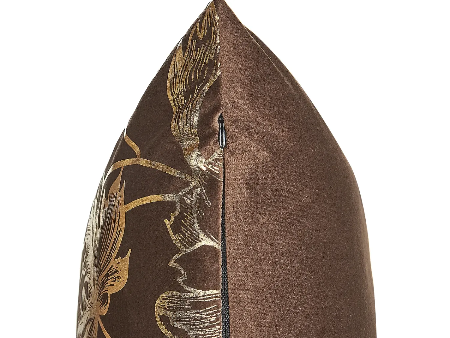 Discount Beliani Set di 2 cuscini DAFFODIL Velluto 45 x 45 cm Marrone Trama floreale Oro Marrone