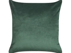 Hot Beliani Set di 2 cuscini DAFFODIL Velluto 45 x 45 cm Verde smeraldo Trama floreale Oro Verde