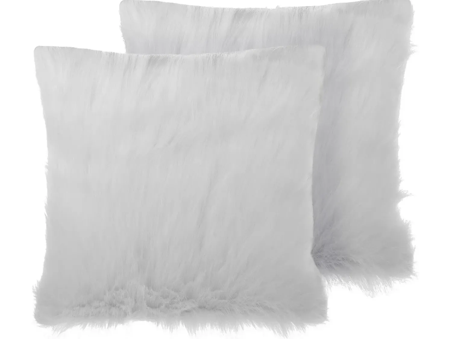 Beliani Set di 2 cuscini DAISY Finta pelliccia 45 x 45 cm chiaro Tinta unita Beige