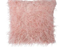 New Beliani Set di 2 cuscini DAISY Finta pelliccia 45 x 45 cm Tinta unita Rosa