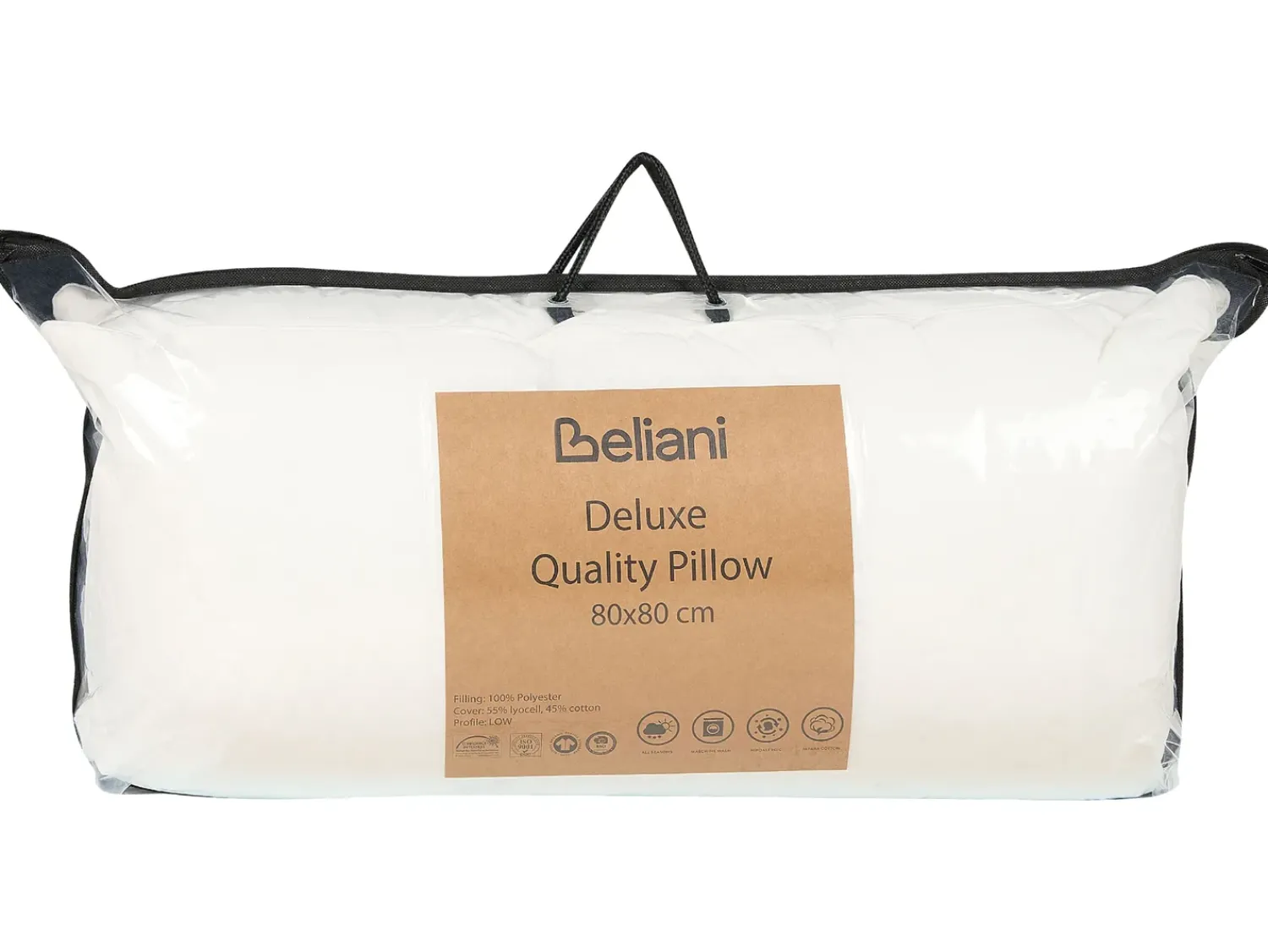 Sale Beliani Set di 2 cuscini da letto TRIGLAV Basso Poliestere 80 x 80 cm Bianco