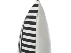 Beliani Set di 2 cuscini DALIA Cotone 45 x 45 cm Nero Trama geometrica Bianco Oro Nero