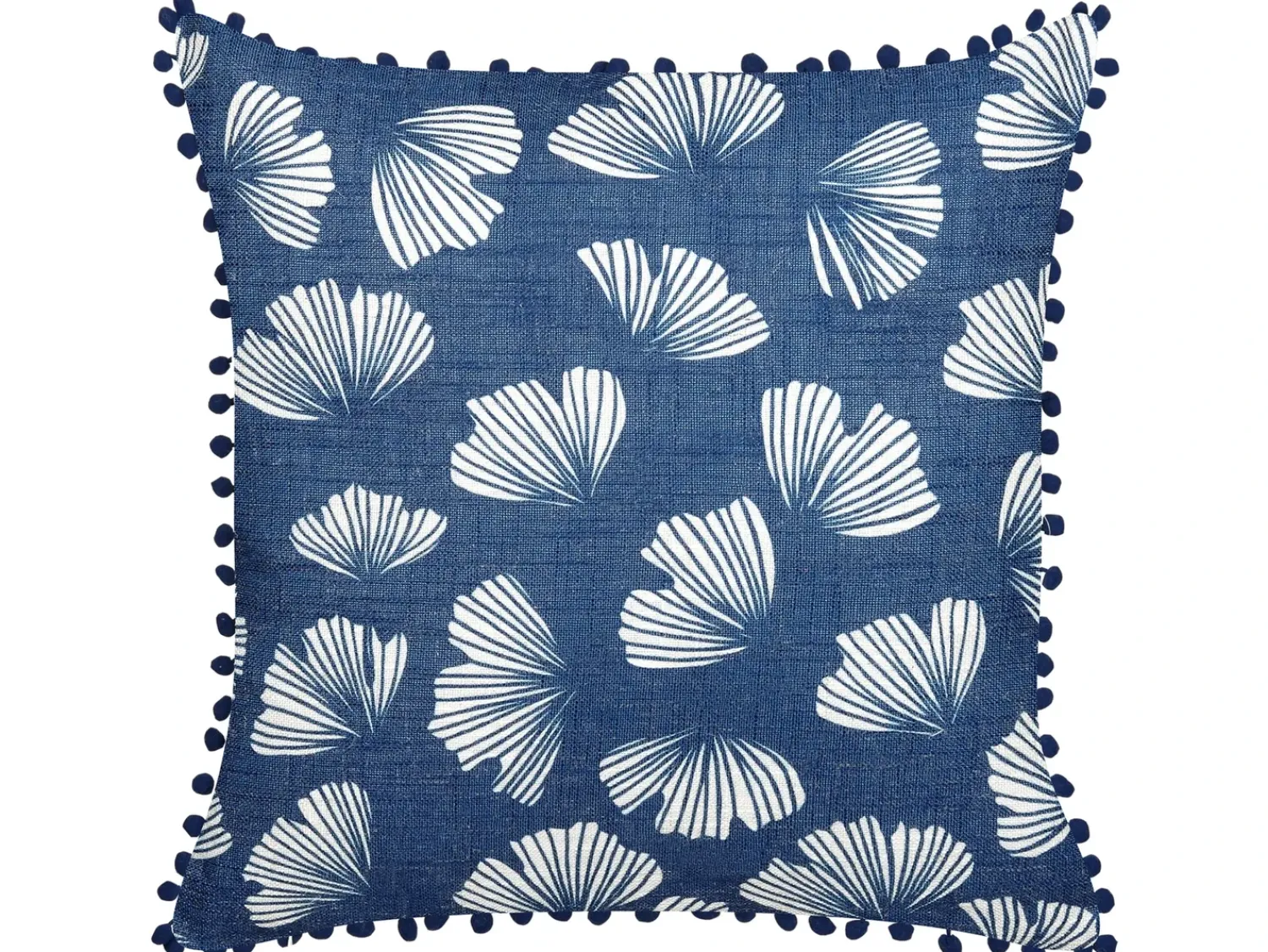 Best Beliani Set di 2 cuscini DANDELION 45 x 45 cm Blu scuro Trama di piante Bianco Blu