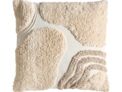 Discount Beliani Set di 3 cuscini decorativi ALSTONIA Cotone 30 x 50 cm 45 x 45 cm Verde Trama astratta Bianco Beige Verde