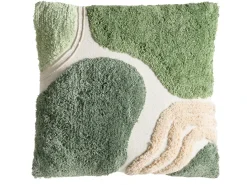 Discount Beliani Set di 3 cuscini decorativi ALSTONIA Cotone 30 x 50 cm 45 x 45 cm Verde Trama astratta Bianco Beige Verde