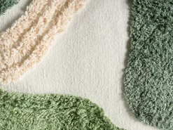Discount Beliani Set di 3 cuscini decorativi ALSTONIA Cotone 30 x 50 cm 45 x 45 cm Verde Trama astratta Bianco Beige Verde