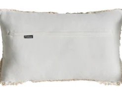 Beliani Set di 3 cuscini decorativi ALSTONIA Cotone 30 x 50 cm 45 x 45 cm Beige Trama astratta Bianco Beige